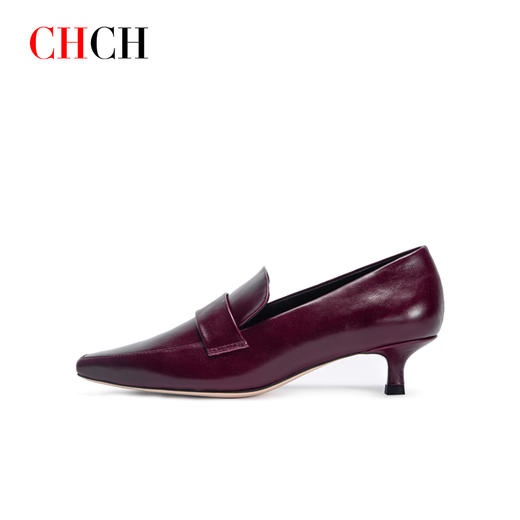 CHCH平衡鞋新款真皮百搭方头深口单鞋OL通勤小皮鞋女鞋CN1B50E1 商品图2