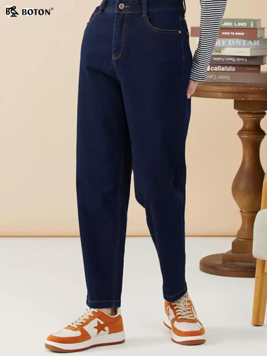 波顿女士秋冬高端高腰显瘦萝卜型牛仔裤LE273322 商品图1