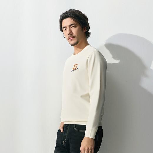 【剪纸系列】柒牌圆领卫衣男士2025春季新款时尚百搭卡通小狗上衣128W70180 商品图2