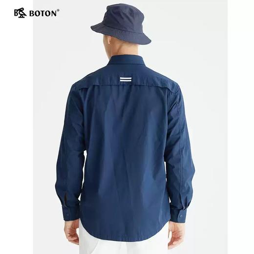 波顿男士春季休闲翻领纯色外套型衬衣长袖衬衫MSJ878122 商品图2