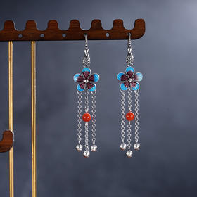 子佩集S925银【香风冉冉】耳环【ES00640】纯银珐琅彩2412