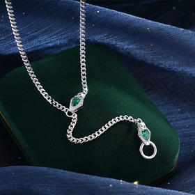 子佩集S925银【绿眼灵蛇】套链【FYL-1132】纯银时尚项链2412