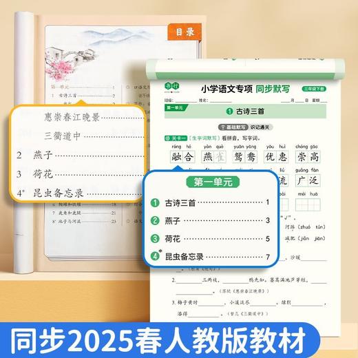小学同步练字帖一年级二年级三年级下册看拼音写词语默写练字本小学语文数学同步写字帖人教版专用1-6年级课本生字词语填空造句练习儿童每日一练字帖 商品图1