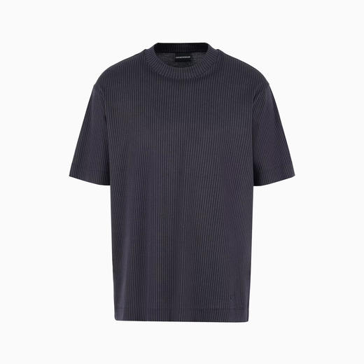 EMPORIO ARMANI 阿玛尼 男士ASV 细条纹平纹针织莱赛尔纤维混纺圆领短袖T恤 蓝色 6D1T90 1JPQZ 0920 商品图0