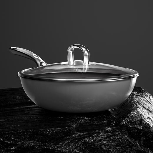 神田高端线珐琅釉 钛彩米系列0涂层不粘炒锅30cm/32cm，久烧不黑，质保30年 商品图13