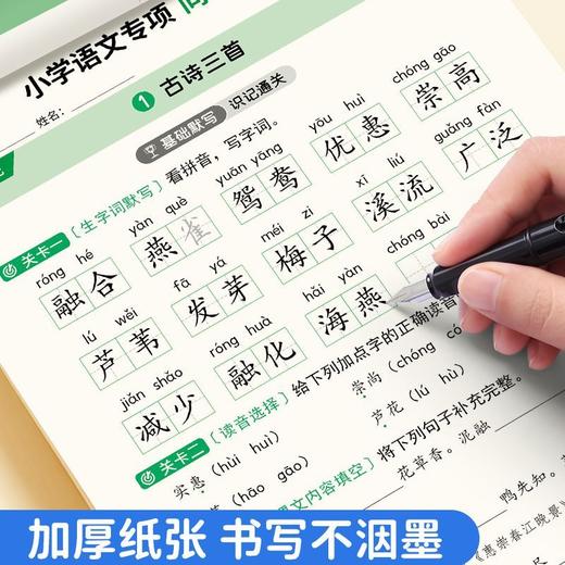 小学同步练字帖一年级二年级三年级下册看拼音写词语默写练字本小学语文数学同步写字帖人教版专用1-6年级课本生字词语填空造句练习儿童每日一练字帖 商品图8