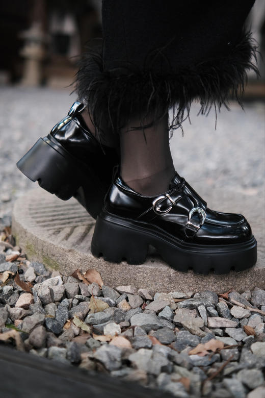 时尚穿搭利器~7.5cm增高时髦松糕乐福鞋！橡胶发泡大底上脚防滑超轻盈！加绒不加绒双版本可选！类平底走感轻松增高 开边珠胎牛皮质感chao绝！四季款美鞋！ 商品图10