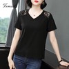 丁摩 95棉短袖T恤女夏装新款洋气大码上衣遮肚宽松打底衫女ZF020 商品缩略图7