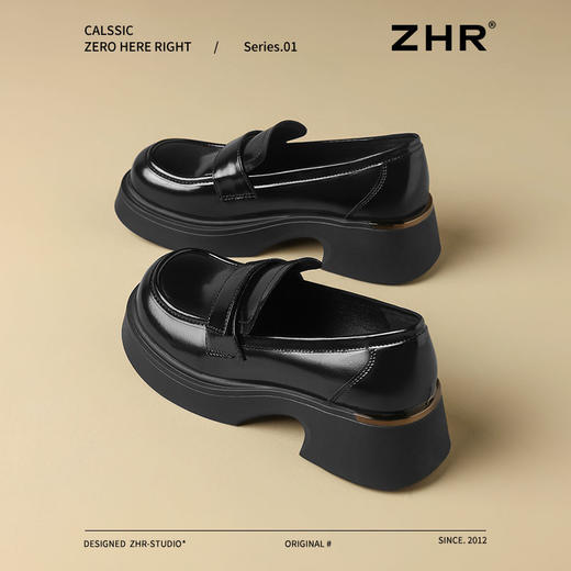 ZHR则则厚底增高乐福鞋女2025春季新款英伦风单鞋小香风百搭女鞋 商品图2