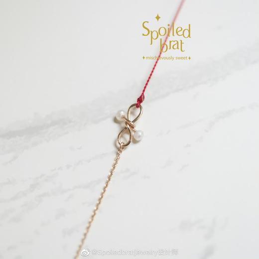 SpoiledBrat Jewelry蝴蝶结珍珠半绳半链手链 商品图2