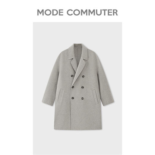 MC |MODE COMMUTER冬季落肩双排扣通勤休闲翻领长款大衣男MCD126072J 商品图4