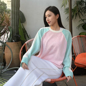 洲升Rising-Z 撞色圆领羊绒衫214085