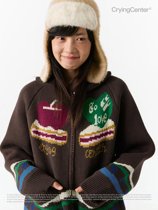 CryingCenter 苹果蛋糕圣诞粗针重磅开衫毛衣 哭喊中心 商品图0