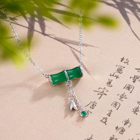 子佩集S925银【竹之韵】套链【TL013071】纯银玉髓项链2412