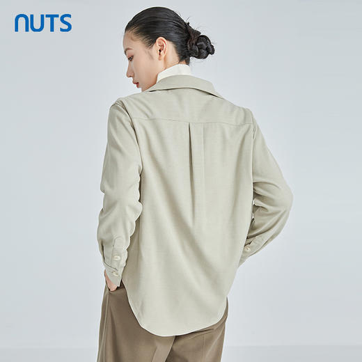NUTS新品半开襟一片领休闲时尚长袖衬衫女241013072B 商品图3
