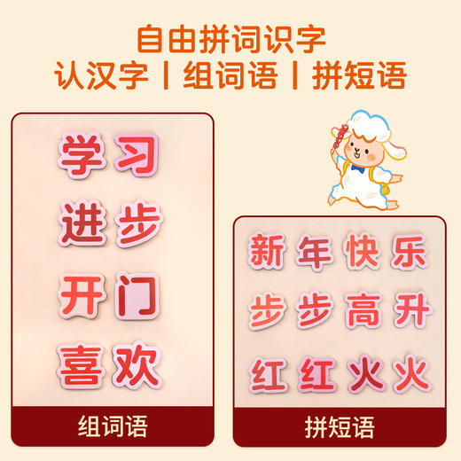 【青葫芦】【新年限定】小羊上山节日祝福汉字磁力贴 30片 商品图3