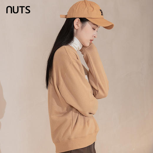 NUTS冬季新款圆领宽松简约休闲时尚百搭卫衣长袖T恤女241023029B 商品图4