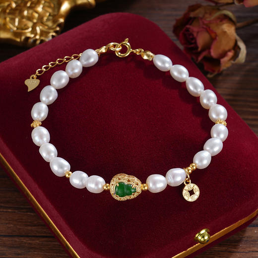 子佩集S925银珍珠手链【SL11651】纯银镀金葫芦钱币2412 商品图1