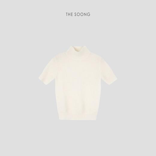 THESOONG25年早春系列羊驼毛软糯半高领绒感短袖上衣HBMY6202 商品图7