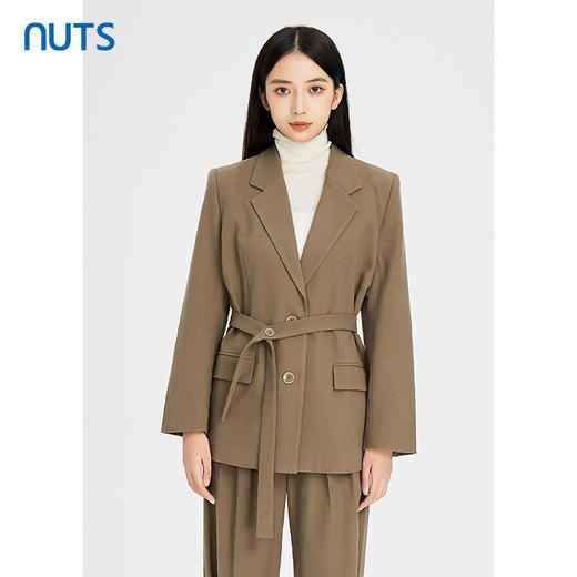 NUTS春秋款气质百搭休闲简约通勤收腰显瘦西装外套女241048209B 商品图3