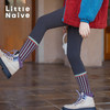 LittleNaive秋冬款大童外穿打底长裤撞色百搭弹力女童加绒打底裤 商品缩略图0