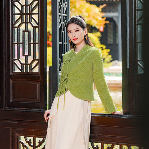 新中式设计 | 帘青提花外套 | 现货加急发 商品图0