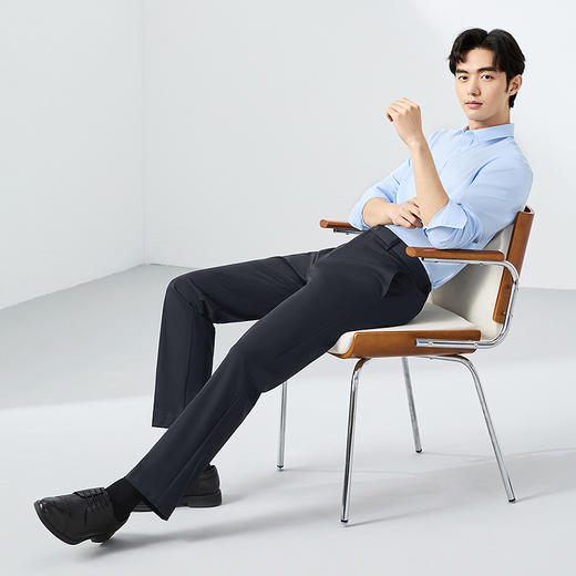 【高弹】柒牌男士西裤2025春季新品中腰弹力商务休闲针织西装长裤128H72130 商品图3