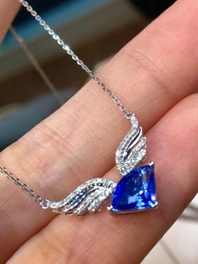 1.6ct刻面蓝宝石项链