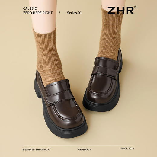 ZHR则则厚底增高乐福鞋女2025春季新款英伦风单鞋小香风百搭女鞋 商品图9