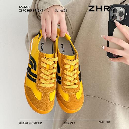 ZHR则则复古平底德训鞋女春季新款软底舒适板鞋平稳百搭低帮鞋女 商品图9