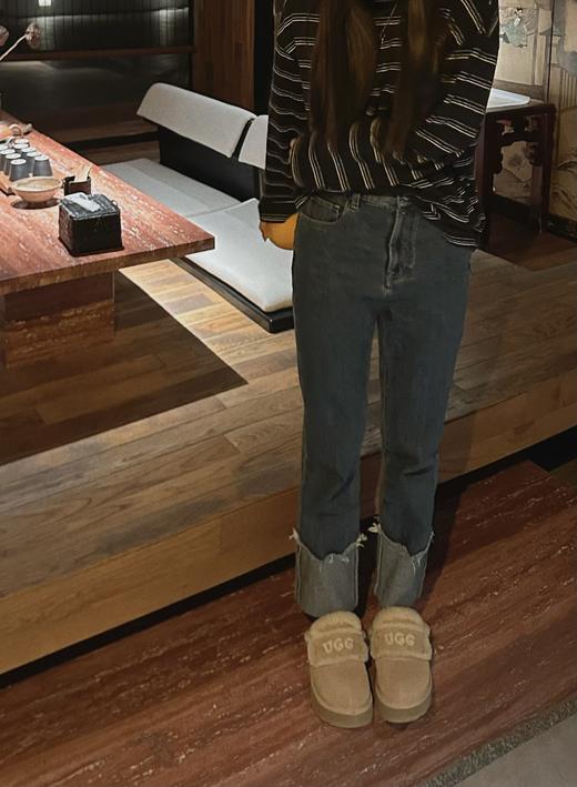 顺丰包邮洛诗琳35658经典不过时的原牛仔深蓝色调 慵懒随性舒适好穿翻折毛边九分裤牛仔裤729 商品图6