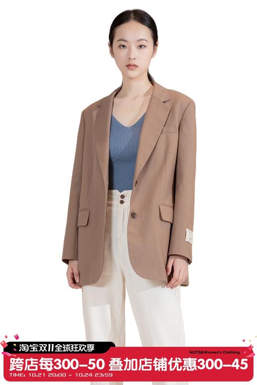NUTS冬季新品时尚气质高雅英伦风休闲宽松西装外套女241048167B 商品图5