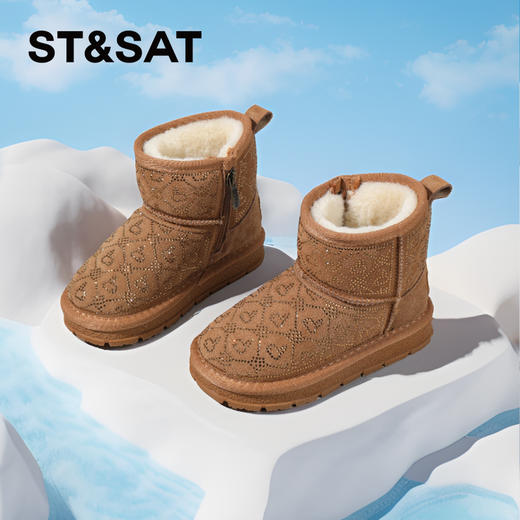 【童鞋】星期六闪钻鞋面厚绒保暖男女童雪地靴SSC4196L62 商品图0