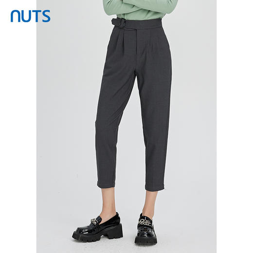 NUTS灰色气质百搭设计感高级简约职场西装长裤女241073163B 商品图0