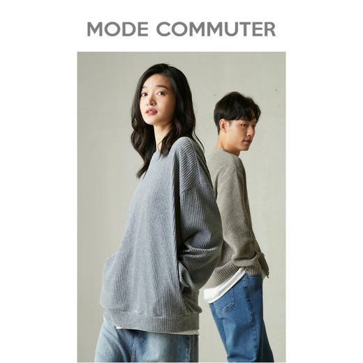 MC |MODE COMMUTER秋季灯芯绒落肩圆领卫衣男MCD131002G 商品图4