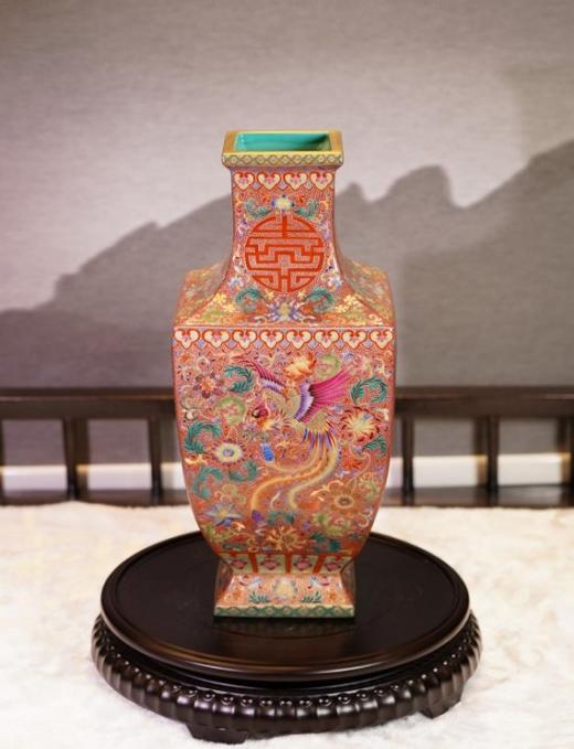 金丝珐琅龙凤四方镶器 商品图0