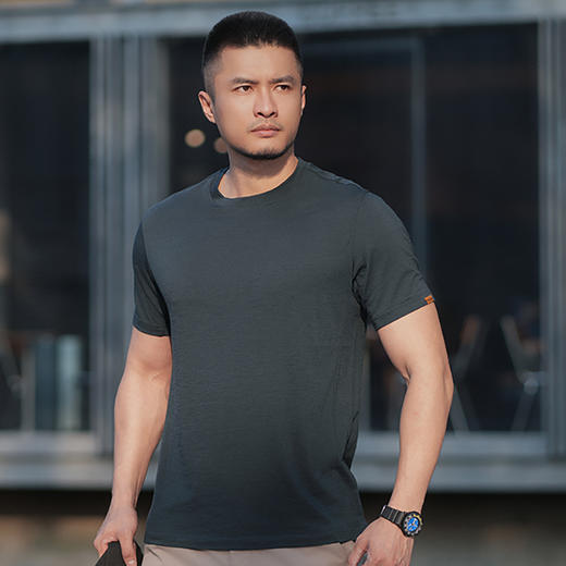 龙牙秘之风翼美丽诺羊毛圆领短袖T恤 商品图3