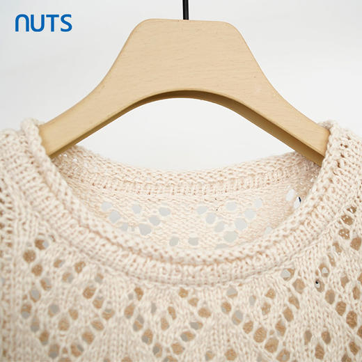 NUTS商场同款慵懒风卷边镂空针织衫女131052139 商品图2