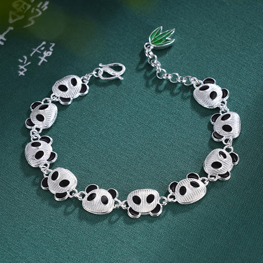 子佩集S990银【熊猫家园】手链【DSSL001】纯银大师工坊原创作品熊猫花丝珐琅彩2412 商品图3