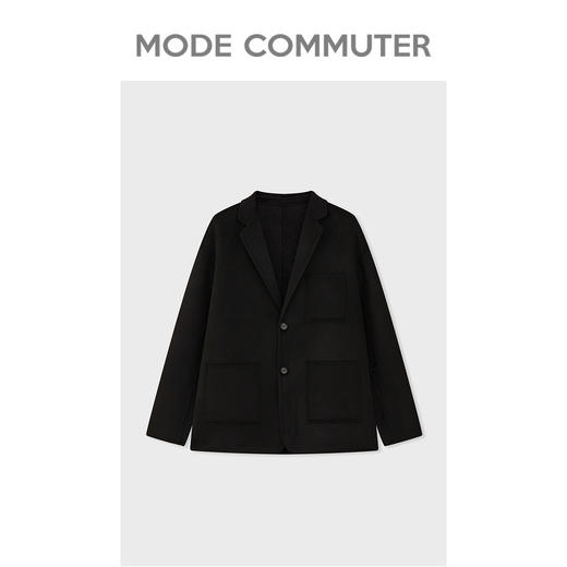 MC |MODE COMMUTER冬季羊毛贴袋设计保暖翻领短大衣MCD106069K 商品图4