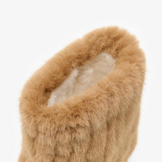 西遇毛毛雪地靴女新款冬季毛茸茸中长筒靴子厚底加绒保暖棉鞋V0047920 商品图5