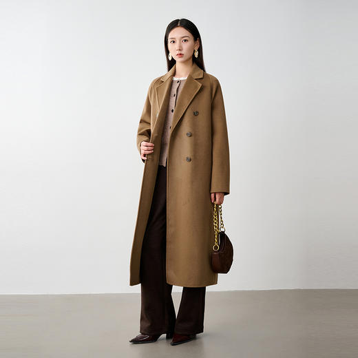 NEELLY纳俪商场同款冬季新款西装领双面呢大衣女长款宽松保暖外套N24104N03303 商品图2