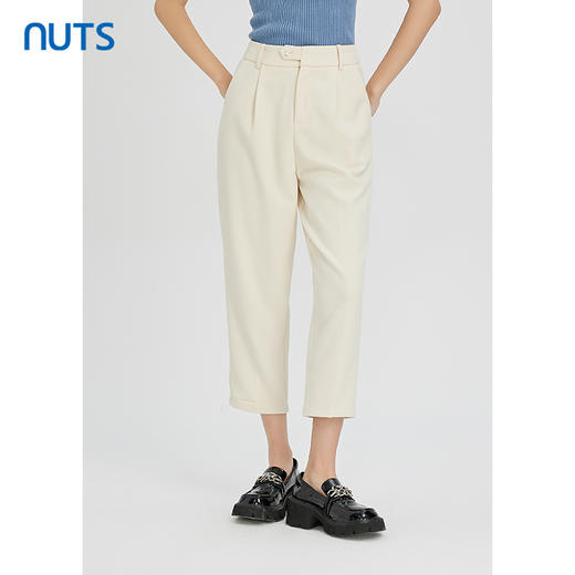 NUTS秋冬款气质百搭休闲简约高腰直筒宽松显瘦九分裤女241073393 商品图0