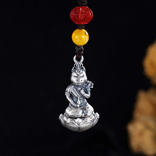 子佩集S999银【生肖护法】钥匙扣【PJ000562】纯银仿古十二生肖底座可转动2412 商品图8