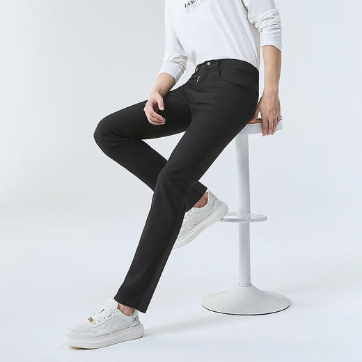 柒牌五袋裤男士2025春季新款时尚潮流中青年休闲百搭黑色直筒长裤128H71400 商品图1