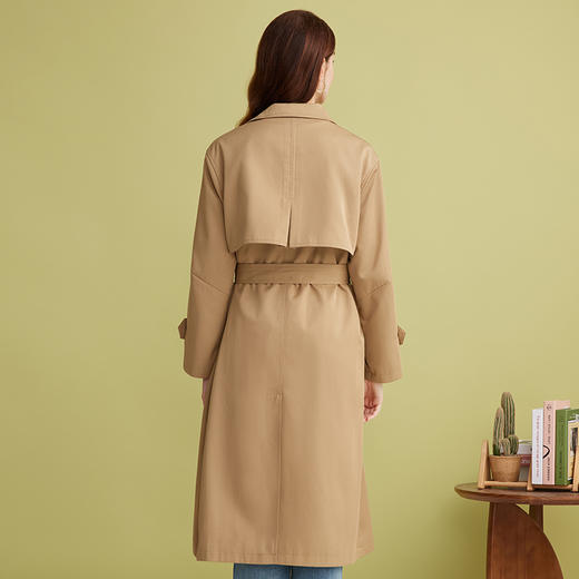 EITIE爱特爱挺阔无性别风气质长款经典卡其色风衣外套2025春新款A2504501 商品图5