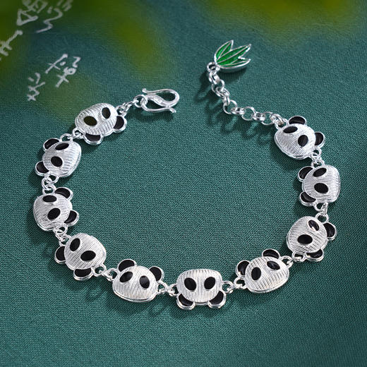 子佩集S990银【熊猫家园】手链【DSSL001】纯银大师工坊原创作品熊猫花丝珐琅彩2412 商品图1