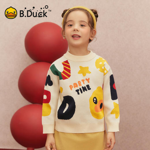 bduck小黄鸭童装冬季男女童毛衣针织衫拜年服105-140 BF5512902 商品图3