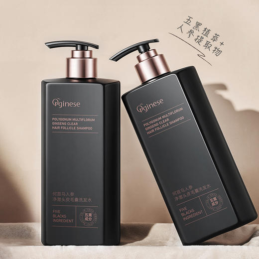 热卖！五黑植萃 滋养头皮 欧橘Orginese 何首乌人参净澈头皮毛囊洗发水 500ml/瓶 商品图4