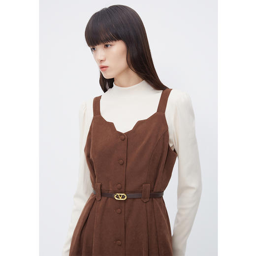 NEELLY纳俪商场同款法式套装背带裙秋冬高级感甜美显瘦毛衣连衣裙 商品图2